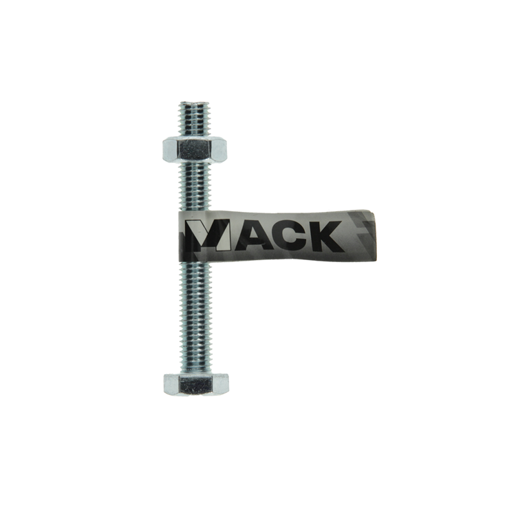 Mack 1017625 – Hahnschraube + Mutter aus verzinktem Stahl, 1 Stück, M10 x 80 mm | 10 Stück