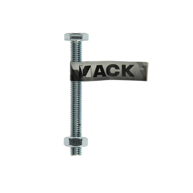 Mack 1017626 – Hahnschraube + Mutter aus verzinktem Stahl, 1 Stück, M10 x 90 mm | 10 Stück