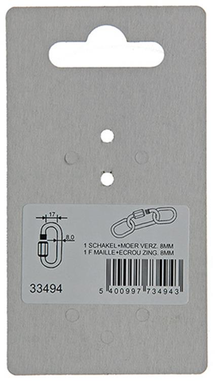 Mack 1008464 - 1 leeres Glied + Mutter 8mm verzinkt | 10 Stück