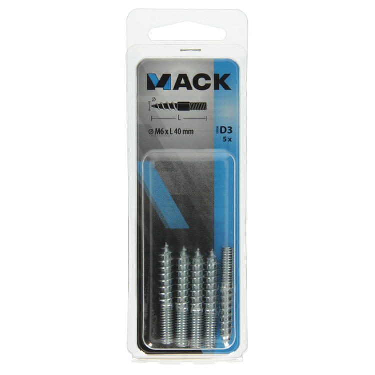 Mack 1017668 – Stockendholz + Meterware. Drahtleitung 5 Stück m6x40 | 10 Stück
