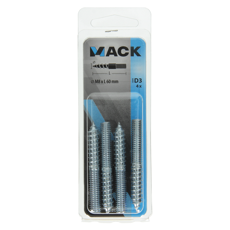 Mack 1017670 - Stockendholz + Meterware. Drahtleitung 4 Stück m8x60 | 10 Stück
