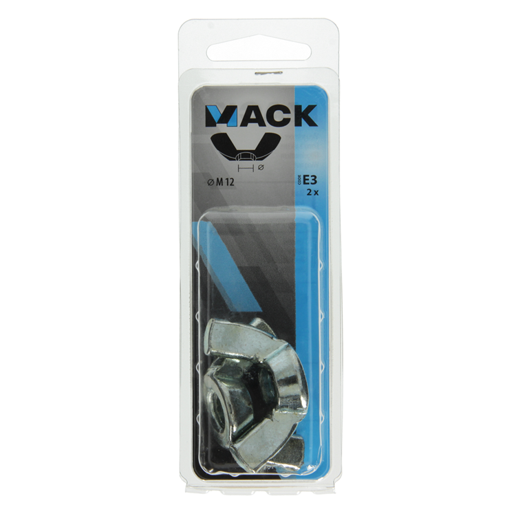 Mack 1017701 - Flügelmutter verzinkter Stahl 2 Stück M12 | 5 Stück