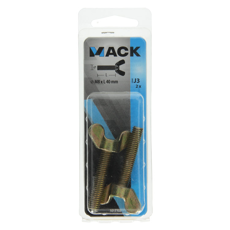Mack 1017703 - Flügelschraube gelb verzinkt 2 Stück M8 x 40 mm | 10 Stück