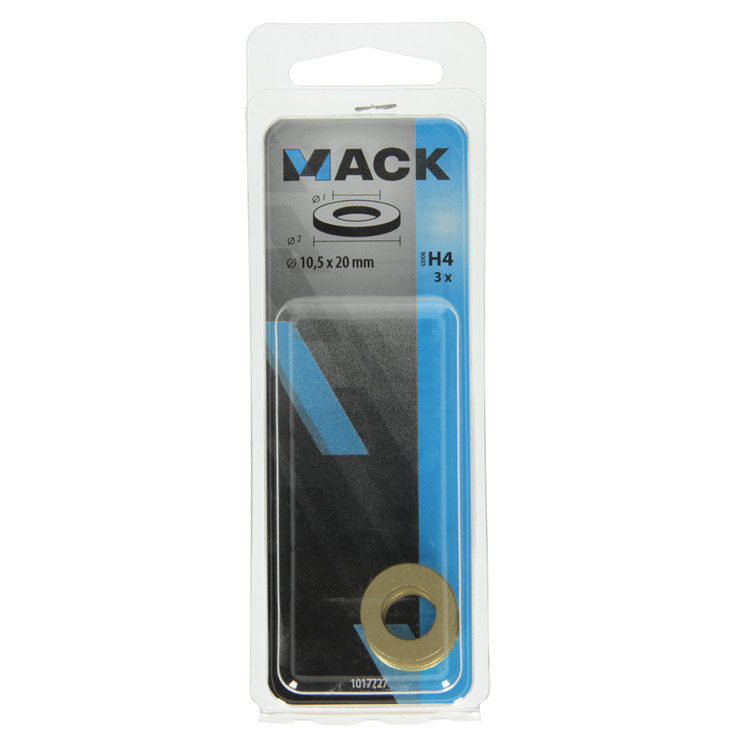 Mack 1017727 - Unterlegscheibe Messing 3 Stück 10,5 x 20 mm | 10 Stück