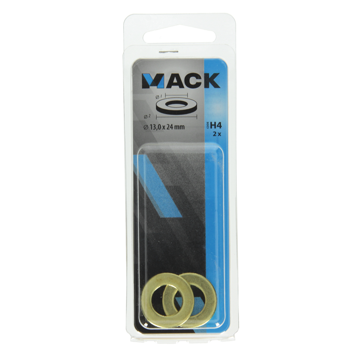 Mack 1017728 - Unterlegscheibe Messing 2 Stück 13,0 x 24 mm | 10 Stück
