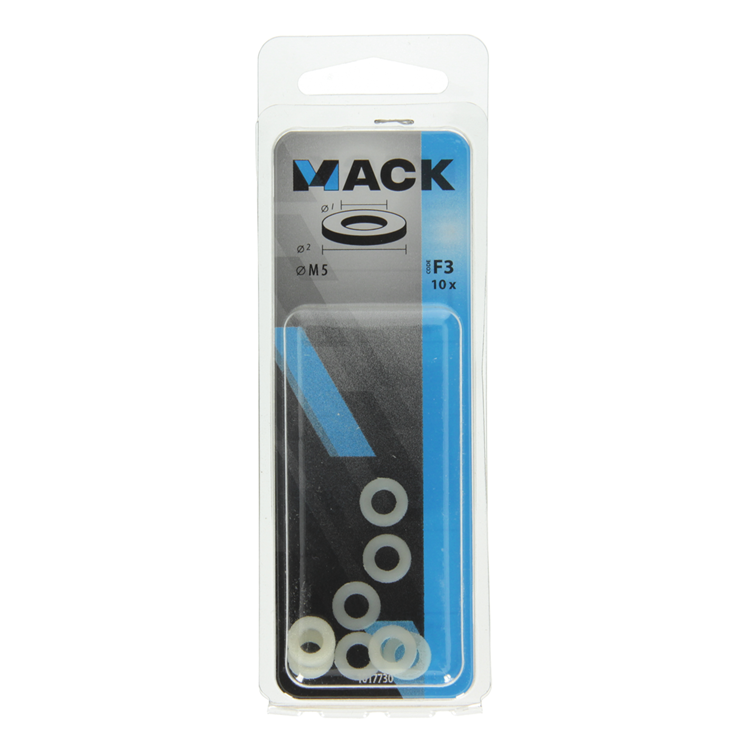 Mack 1017730 – Unterlegscheibe Nylon 10 Stück m5 | 10 Stück