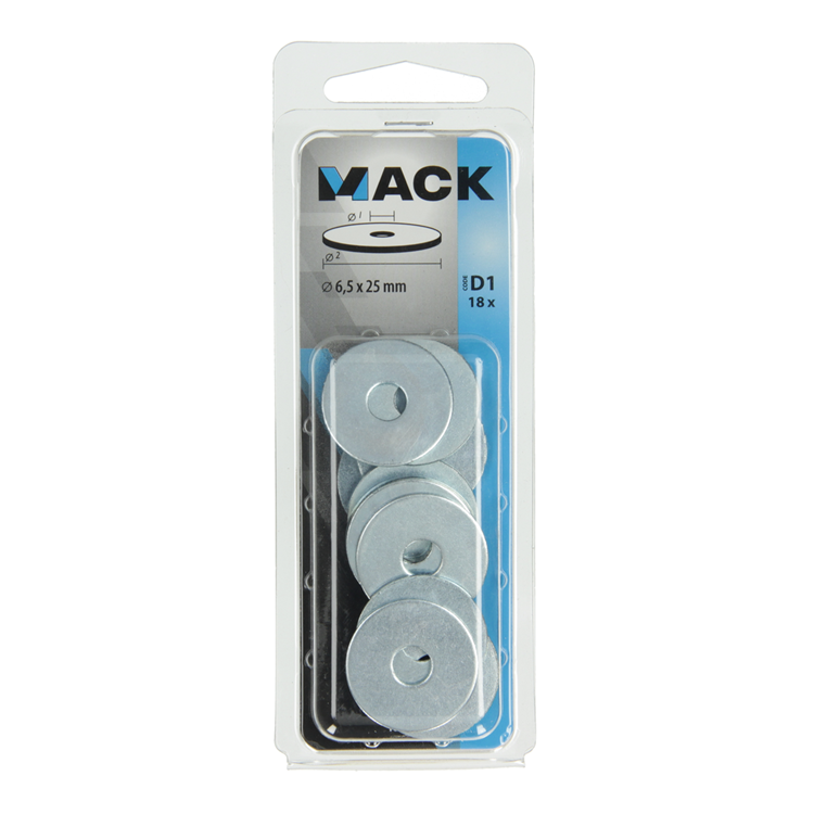 Mack 1017738 - Karosseriescheibe verzinkt 18 Stück 6,5 x 25 mm | 10 Stück