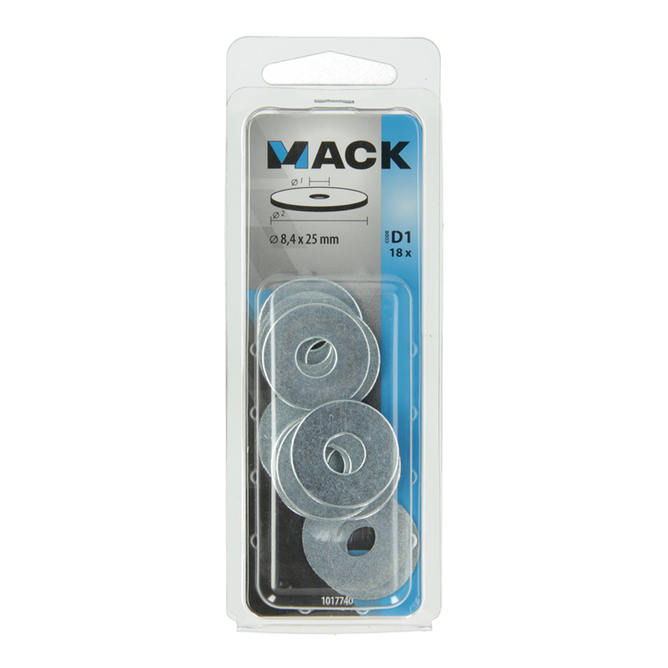 Mack 1017740 - Karosseriescheibe verzinkt 18 Stück 8,4 x 25 mm | 10 Stück