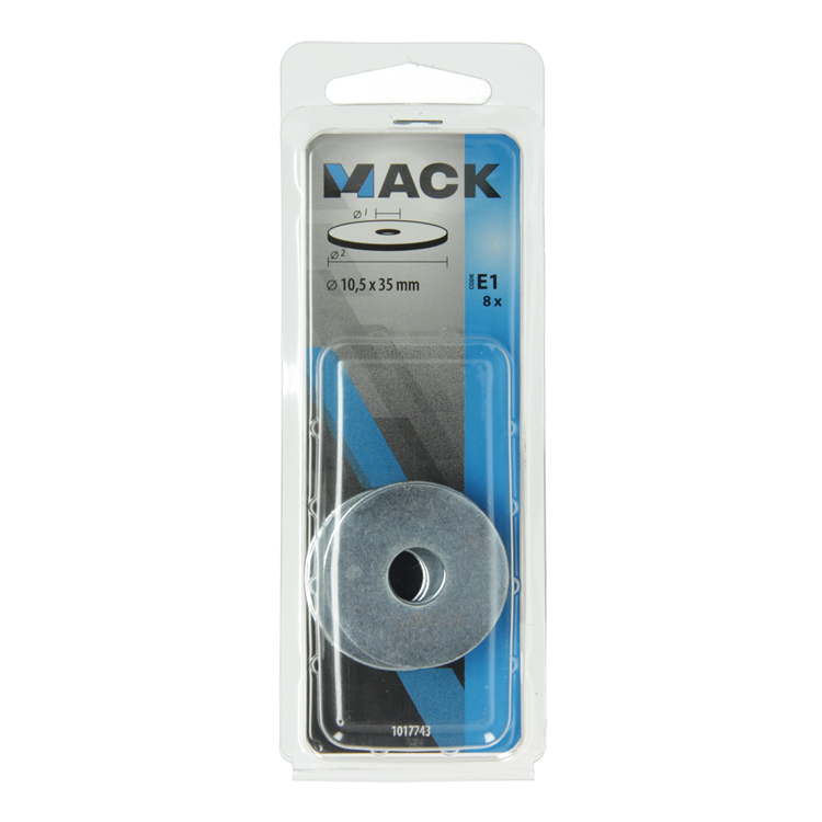 Mack 1017743 - Karosseriescheibe verzinkt 8 Stück 10,5 x 35 mm | 10 Stück