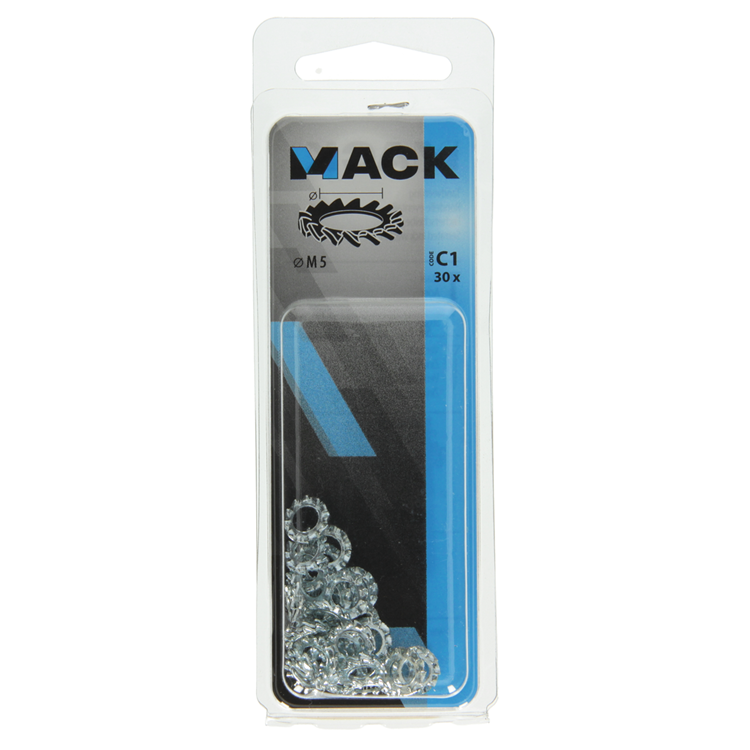 Mack 1017748 - Zahnfederscheibe aus verzinktem Stahl 30 Stück m5 | 10 Stück