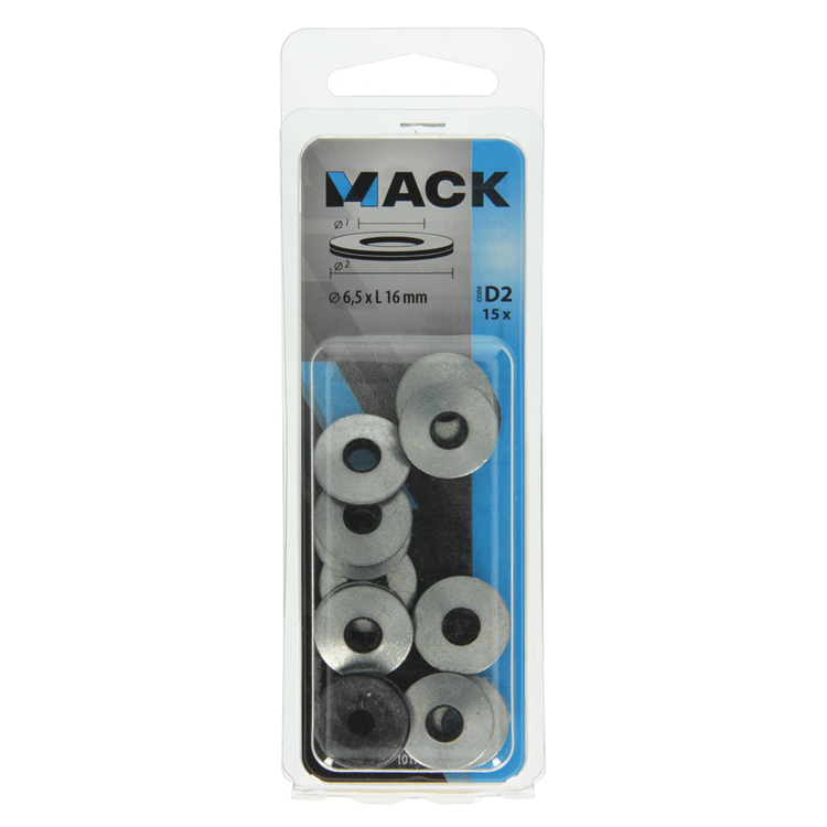 Mack 1017761 - Dichtring Gummi verzinkt 15 Stück 6,5 x 16 mm | 10 Stück