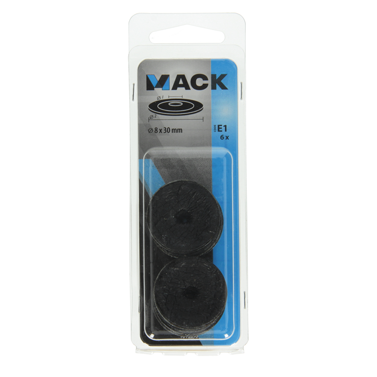 Mack 1019690 - Dichtring Bitumen verzinkt 6 Stück 8 x 30 mm | 10 Stück