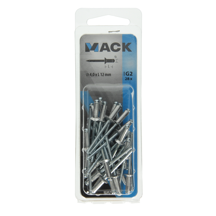 Mack 1020299 - 28 Blindklammern Aluminium 4,0x12mm | 5 Stück