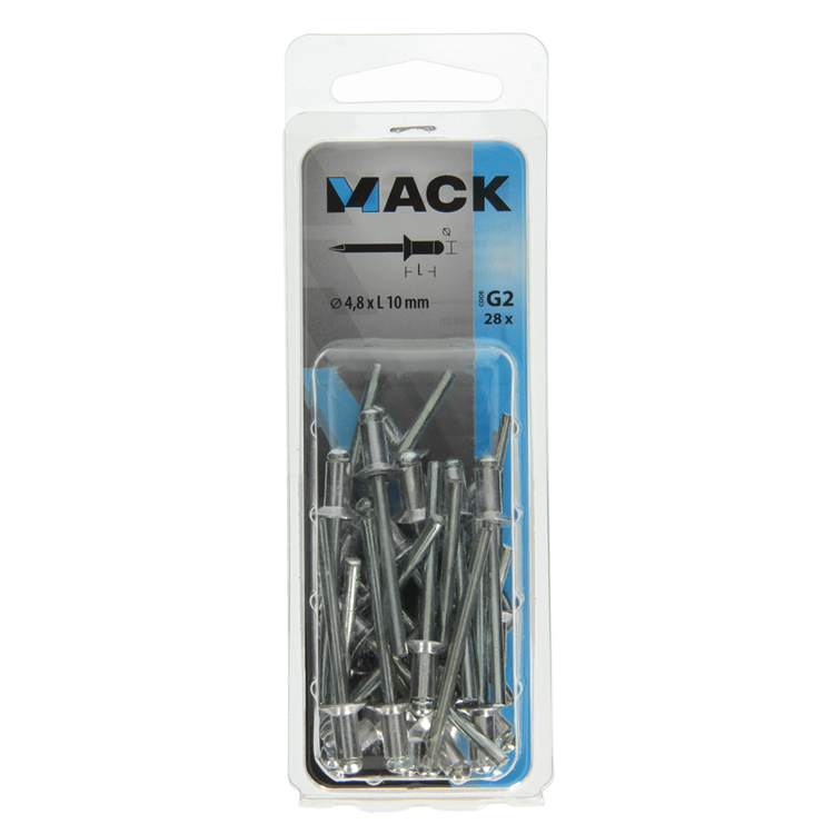 Mack 1020302 - 28 Blindklammern Aluminium 4,8x10mm | 5 Stück
