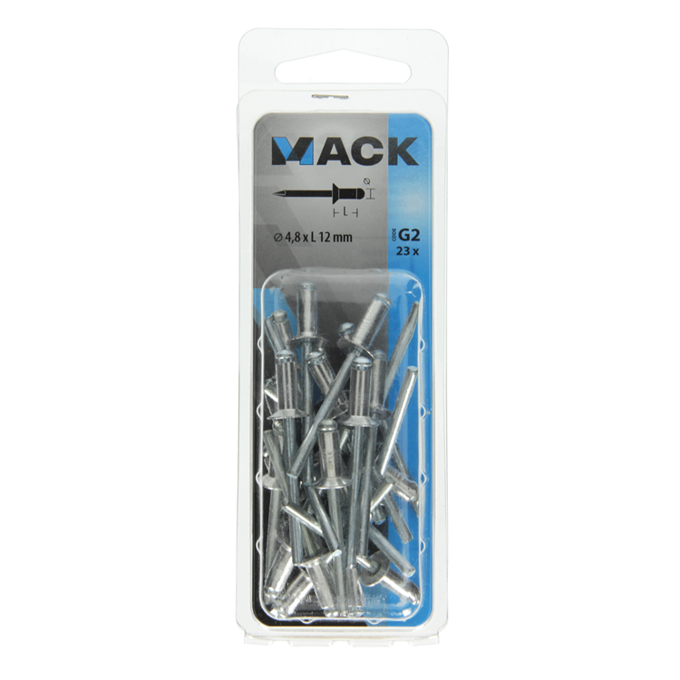 Mack 1020303 - 23 Blindklammern Aluminium 4,8x12mm | 5 Stück
