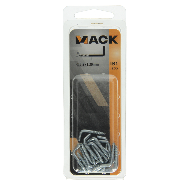 Mack 1017815 - Daumenschraube verzinkter Stahl 20 Stück 2,5 x 20 mm | 10 Stück