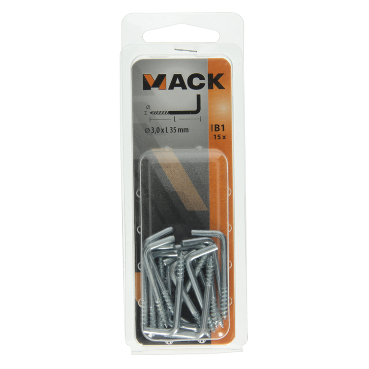 Mack 1017818 - Daumenschraube verzinkter Stahl 15 Stück 3,0 x 35 mm | 10 Stück