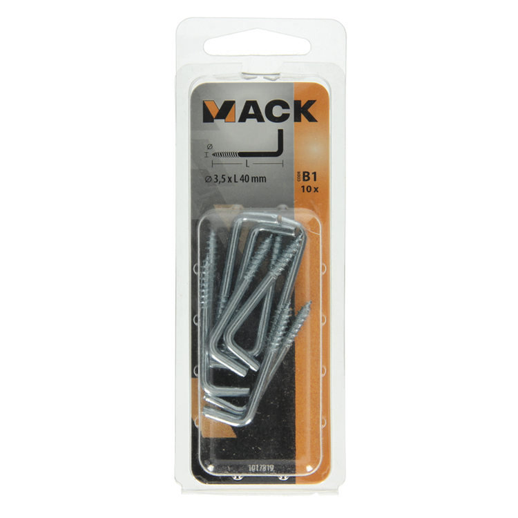 Mack 1017819 - Daumenschraube verzinkter Stahl 10 Stück 3,5 x 40 mm | 10 Stück