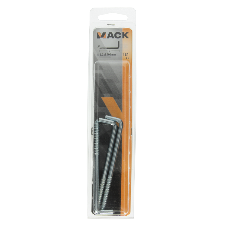 Mack 1017824 - Daumenschraube verzinkter Stahl 3 Stück 6,0 x 100 mm | 5 Stück