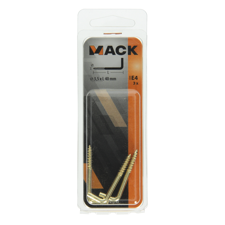 Mack 1019703 - Daumenschraube Messing 3 Stück 3,5 x 40 mm | 10 Stück