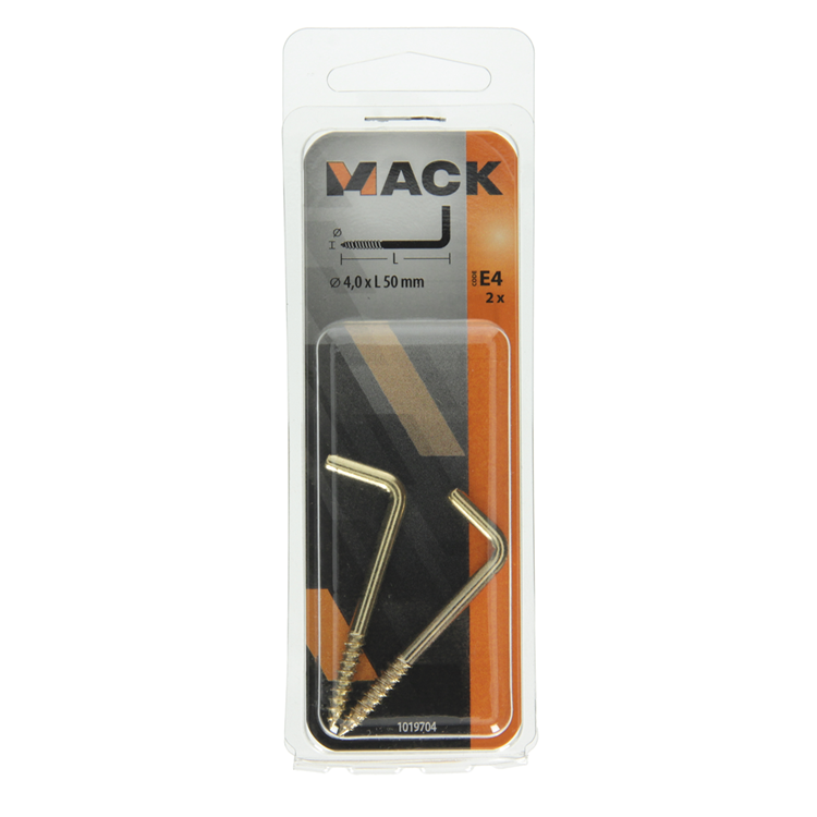 Mack 1019704 - Daumenschraube Messing 2 Stück 4,0 x 50 mm | 10 Stück