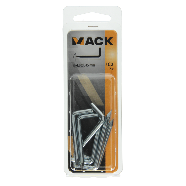 Mack 1017841 - Spitzendaumen verzinkter Stahl 7 Stück 4,0 x 45 mm | 10 Stück