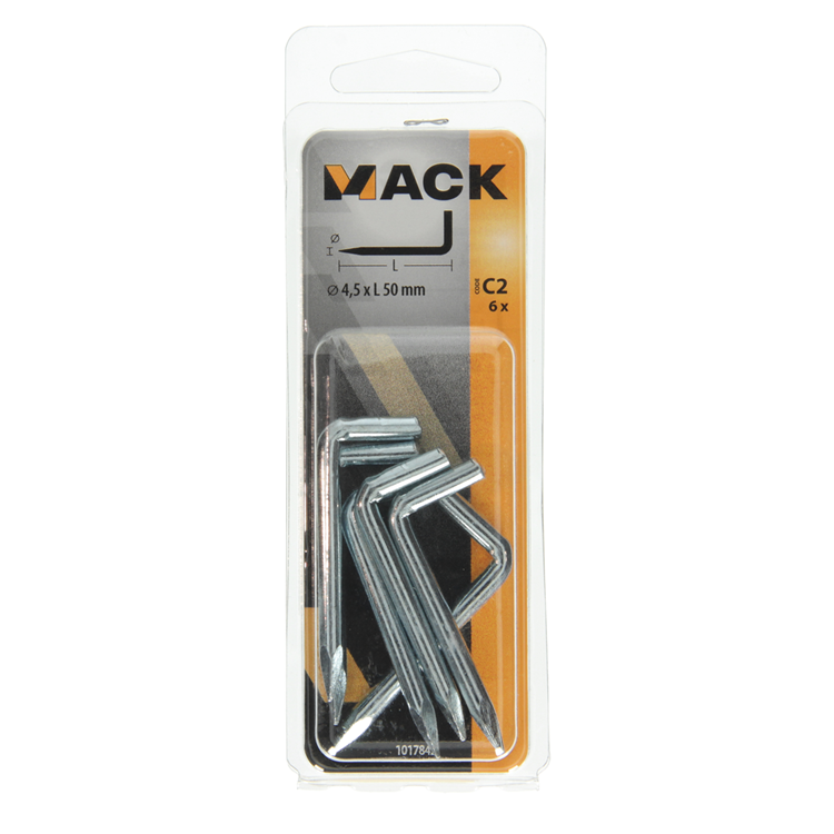 Mack 1017842 - Spitzendaumen verzinkter Stahl 6 Stück 4,5 x 50 mm | 10 Stück