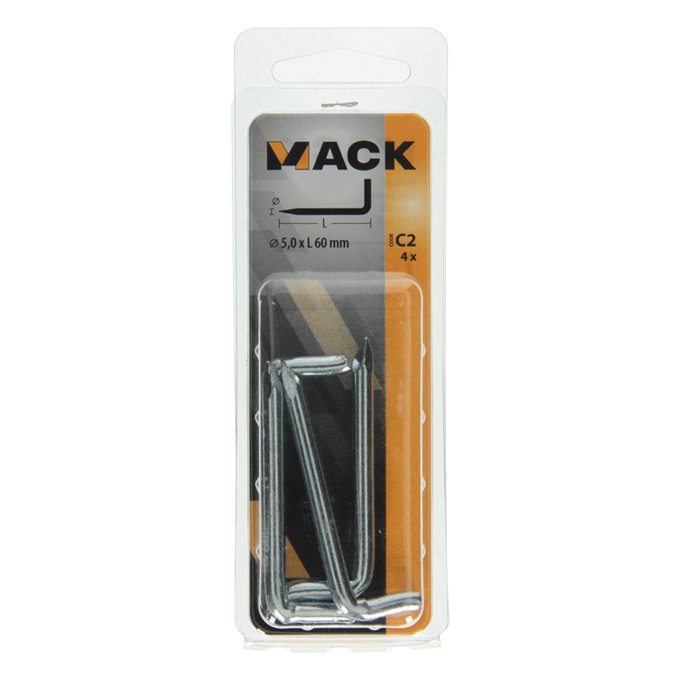 Mack 1017843 - Spitzendaumen verzinkter Stahl 4 Stück 5,0 x 60 mm | 10 Stück