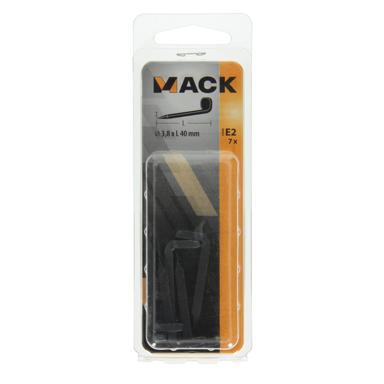 Mack 1019707 - Balkenhaken gebläuter Stahl 7 Stück 3,8 x 40 mm | 5 Stück
