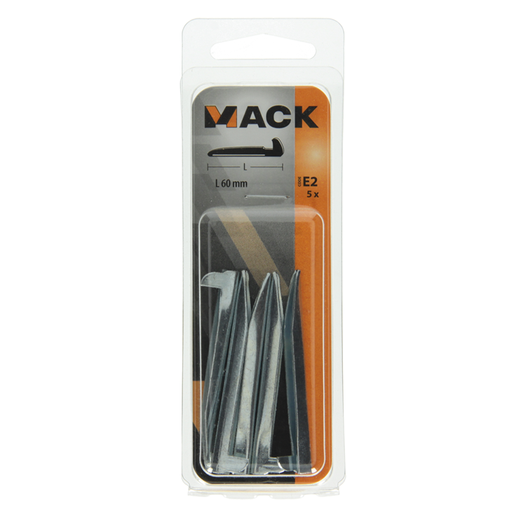 Mack 1019711 - Wandhaken Stahl blau gehärtet 5 Stück 60 mm | 10 Stück