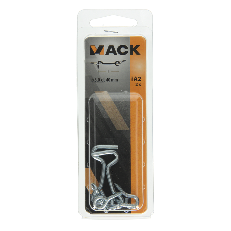 Mack 1017846 – Windhaken aus verzinktem Stahl, 2 Stück, 3,0 x 40 mm | 10 Stück