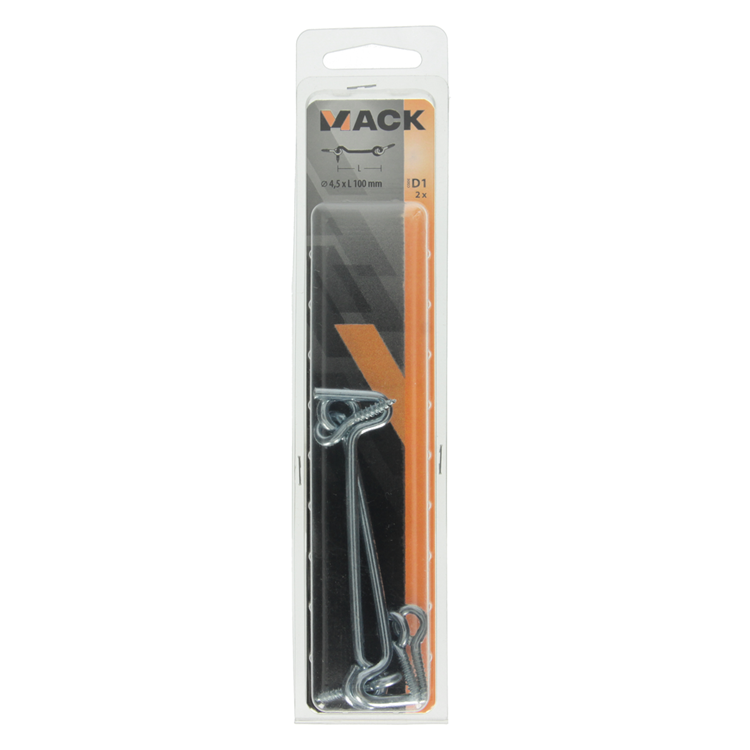 Mack 1017850 – Windhaken aus verzinktem Stahl, 2 Stück, 4,5 x 100 mm | 5 Stück