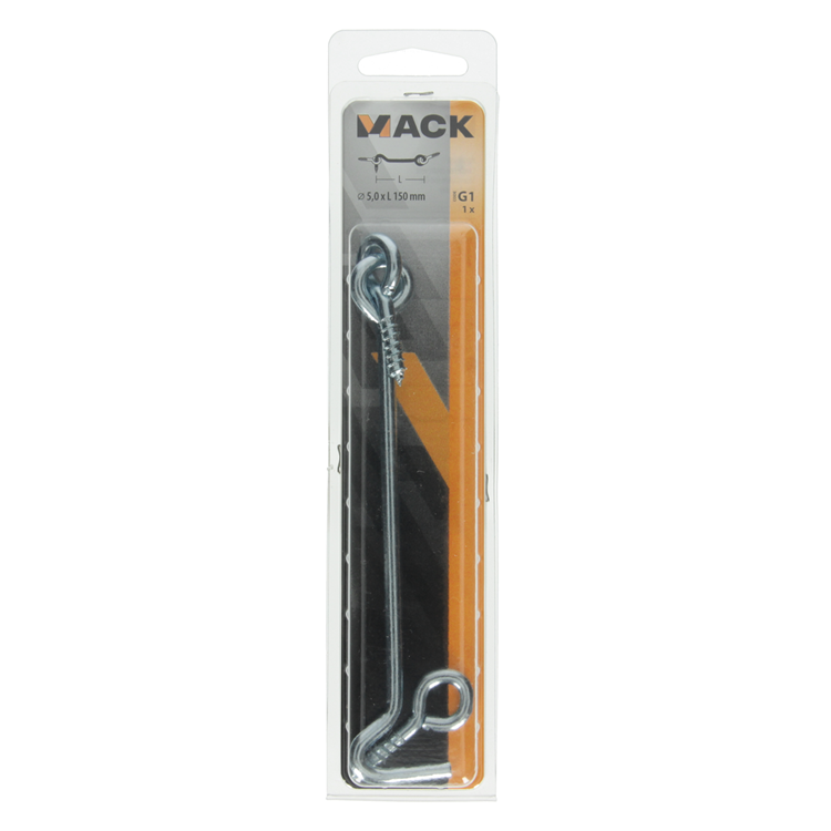 Mack 1017852 – Windhaken aus verzinktem Stahl, 1 Stück, 5,0 x 150 mm | 5 Stück