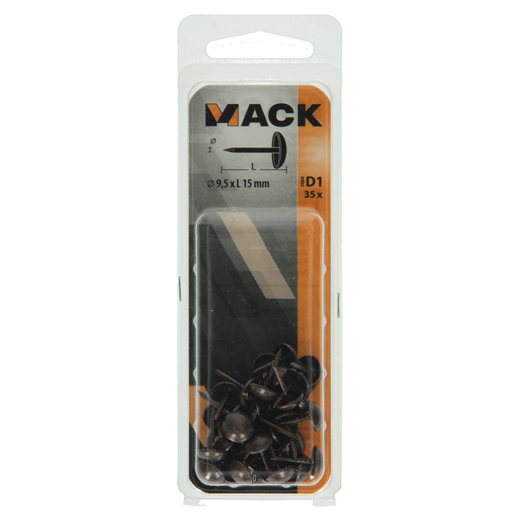 Mack 1017864 - Garniernagel Stahl bronziert 35 Stück 9,5 x 15 mm | 10 Stück