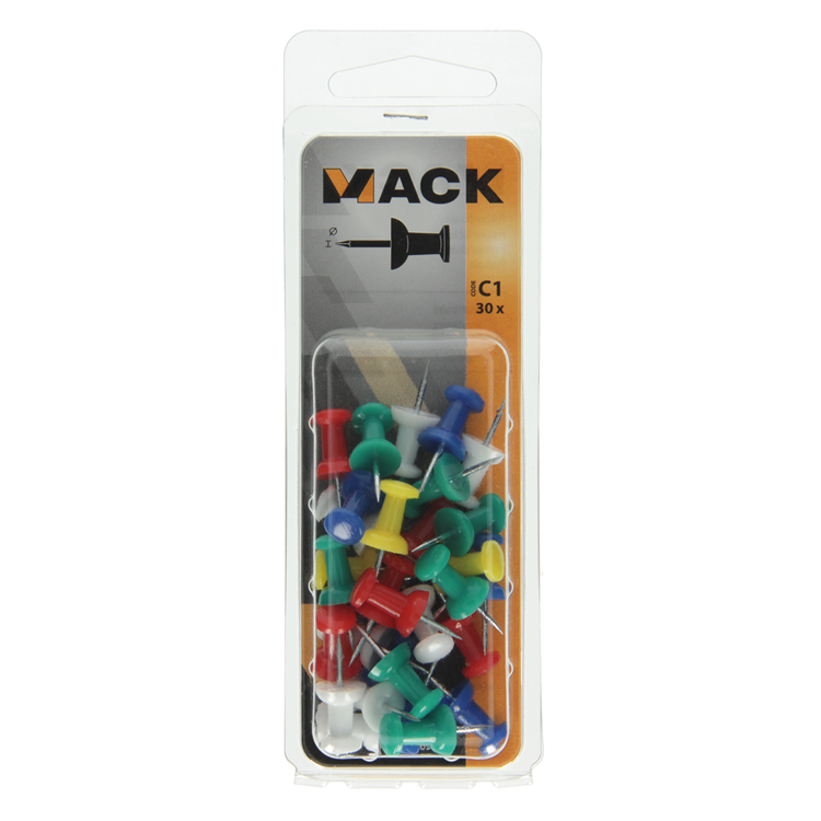 Mack 1017869 - Pinnwandnadel Stahl + Kunststoff 30 Stück | 5 Stück