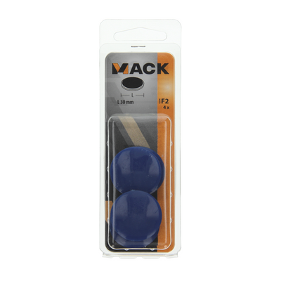 Mack 1003660 - Plattenmagnet Kunststoff blau 4 Stück 30 mm | 10 Stück