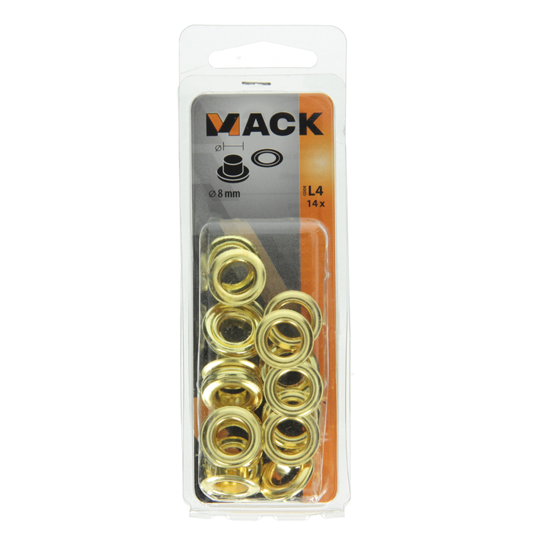 Mack 1017874 - Segelringe Messing 14 Stück 8mm | 10 Stück