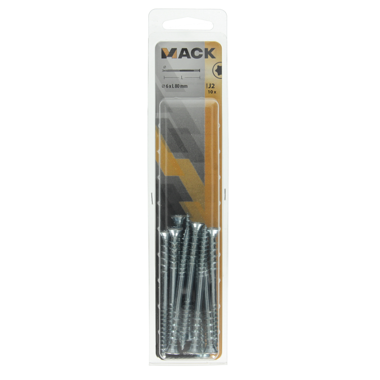 Mack 1019726 - Stellschraube verzinkt 10 Stück 6 x 80 mm | 5 Stück