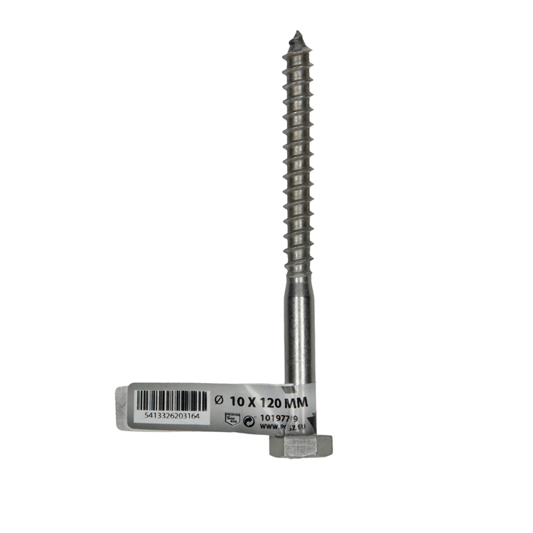 Mack 1019779 - Holzgewindebolzen Edelstahl 1 Stück 10 x 120 mm | 10 Stück