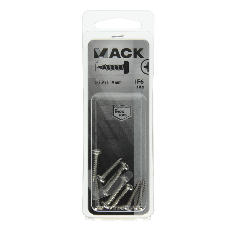 Mack 1019786 - Blechschraube Zylinderkopf A2 10 Stück 3,9 x 19 mm | 10 Stück