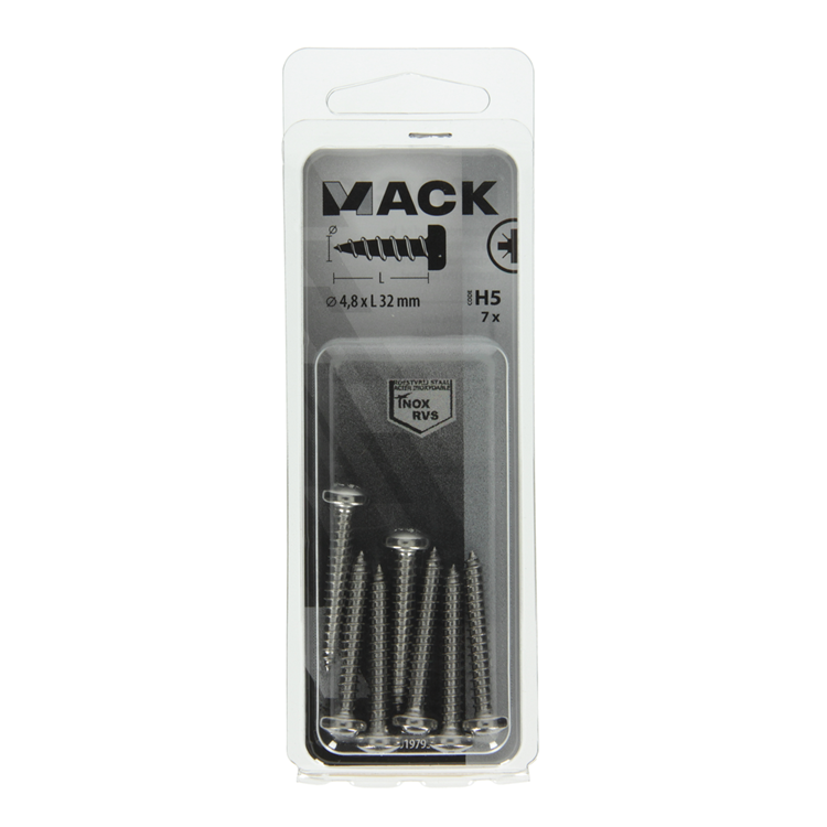 Mack 1019795 - self-tapping screw cylinder head A2 7 pcs 4.8 x 32 mm | 10 Stück