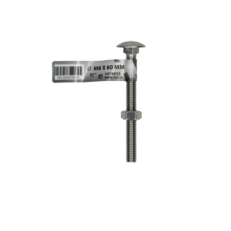 Mack 1019833 – Holzschraube + Mutter Edelstahl 1 Stück M8 x 80 mm | 10 Stück