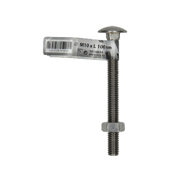 Mack 1019834 – Holzschraube + Mutter Edelstahl 1 Stück M10 x 100 mm | 10 Stück