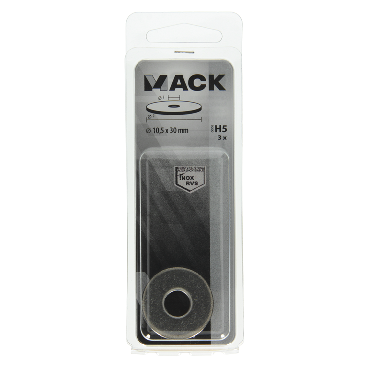 Mack 1019880 - Karosseriescheibe Edelstahl A2 3 Stück 10,5x30 | 10 Stück