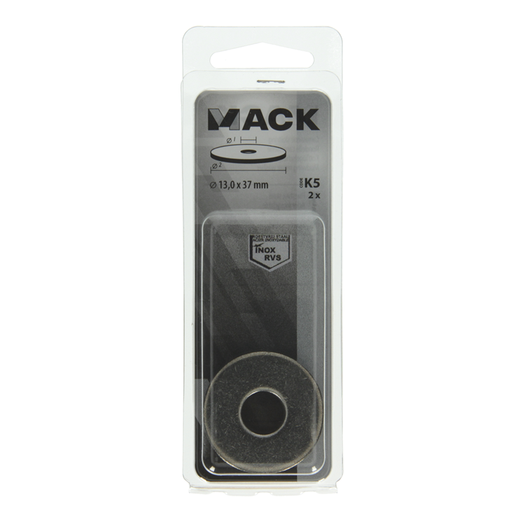 Mack 1019881 - Karosseriescheibe Edelstahl A2 2 Stück 13,0x37 | 10 Stück