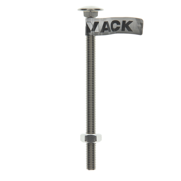 Mack 1019922 – Holzschraube + Mutter Edelstahl 1 Stück M10 x 140 mm | 10 Stück