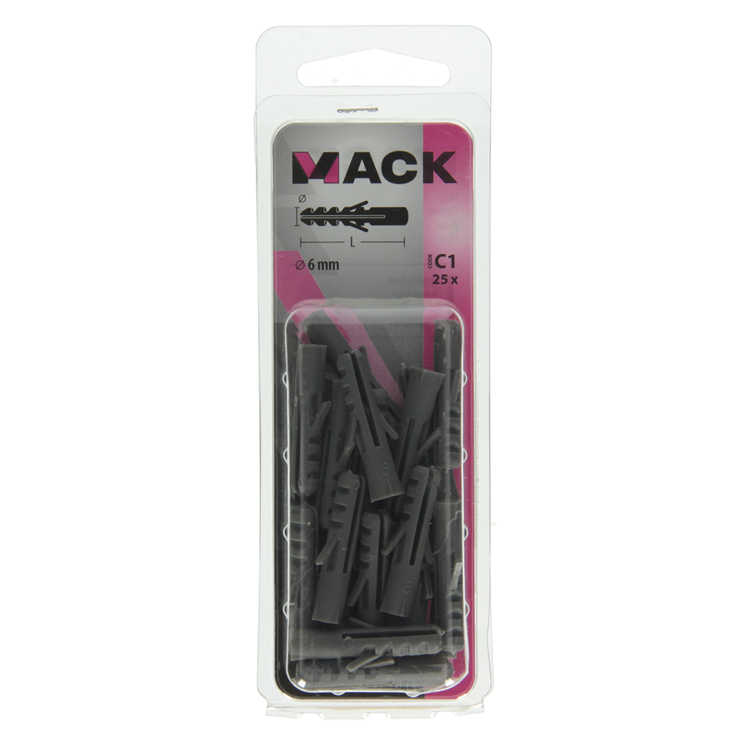 Mack 1017880 - Stopfen Polyethylen 25 Stück 6 mm | 5 Stück