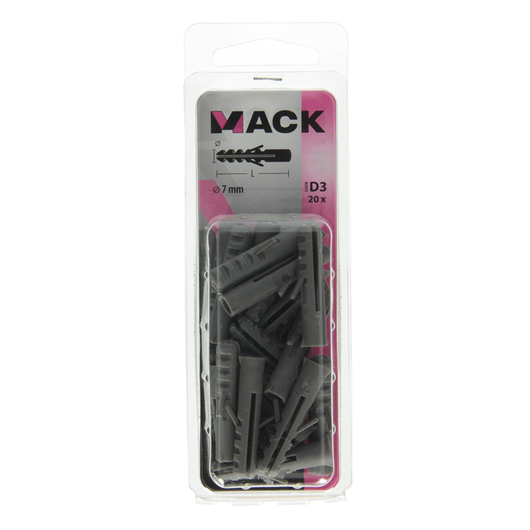 Mack 1017881 - Stopfen Polyethylen 20 Stück 7 mm | 5 Stück