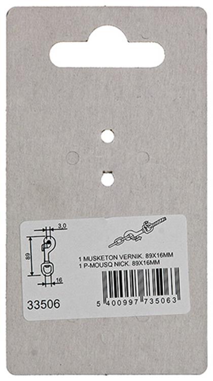 Mack 1008476 - 1 Karabinerhaken 16 x 89mm vernickelt | 10 Stück