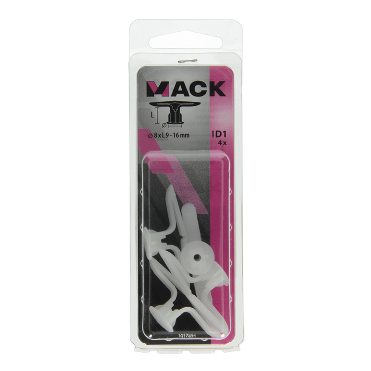 Mack 1017894 - Hohlwanddübel Nylon 4 Stück TB | 10 Stück